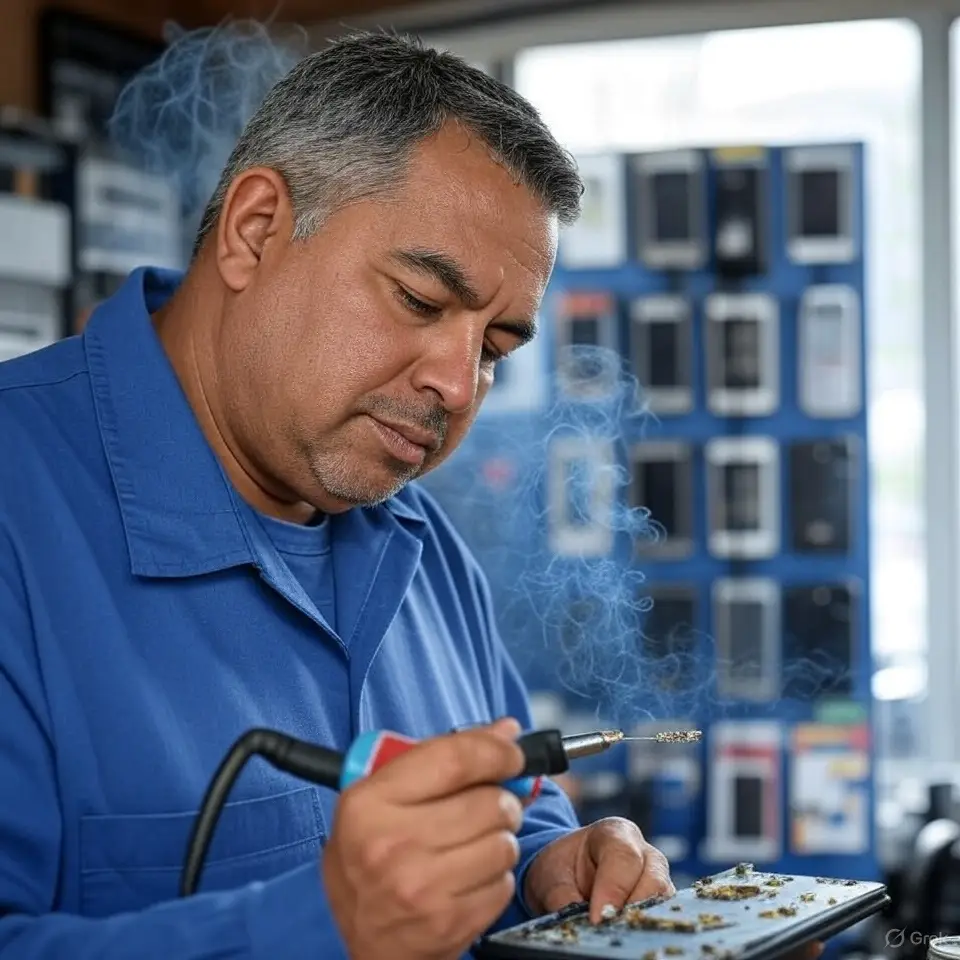 Technician performing iPhone water damage repair in Clermont, FL, serving Minneola, Groveland, Winter Garden, and Horizon West